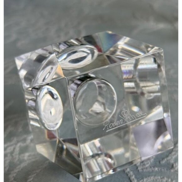Vintage Candle Holder Rosenthal Crystal Regency Clear Cube New In Box - Picture 6 of 7